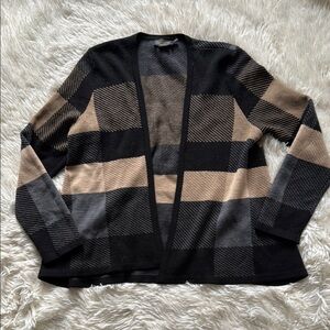 Pendleton Black and Cream Cardigan Sweater M